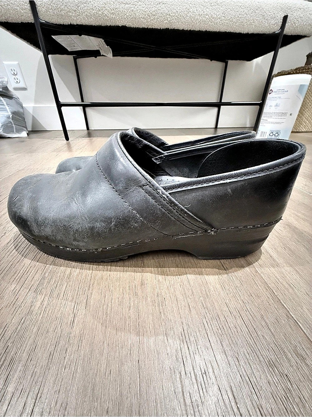 Sanita Professional Oiled Leather Clog Black EU 43